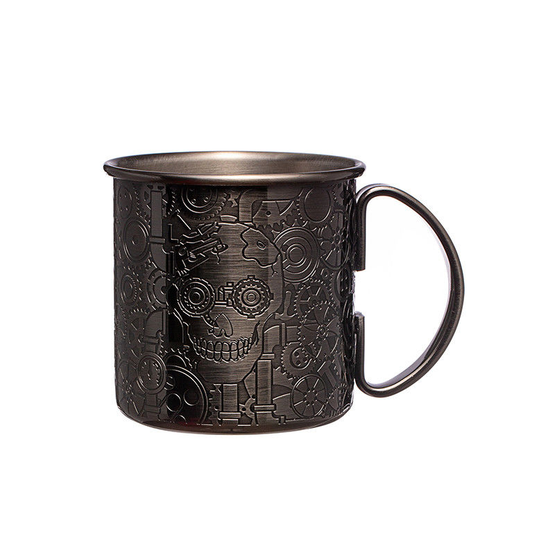 Design de gravure en acier inoxydable 304 Mug Mule Noir Voyage Camping Mug de vin pour la fête