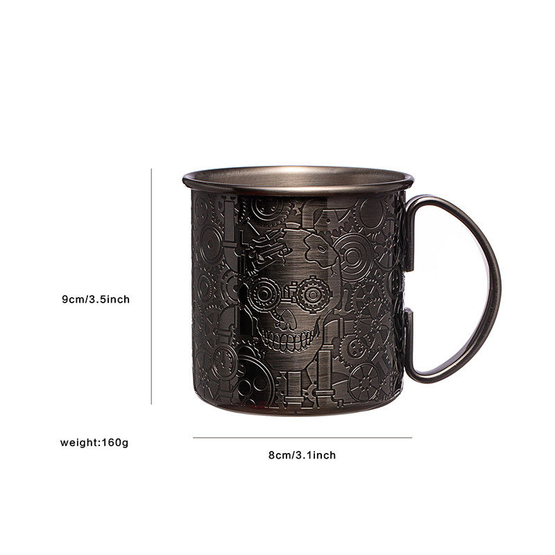 Design de gravure en acier inoxydable 304 Mug Mule Noir Voyage Camping Mug de vin pour la fête