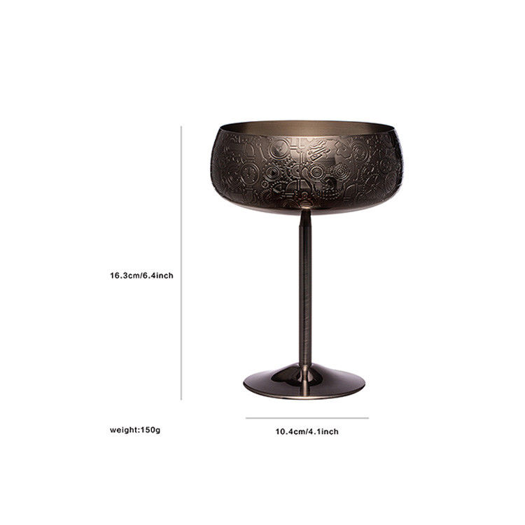 Verre à vin Martini en acier inoxydable 14OZ 4,1 * 6,4 pouces avec fond large