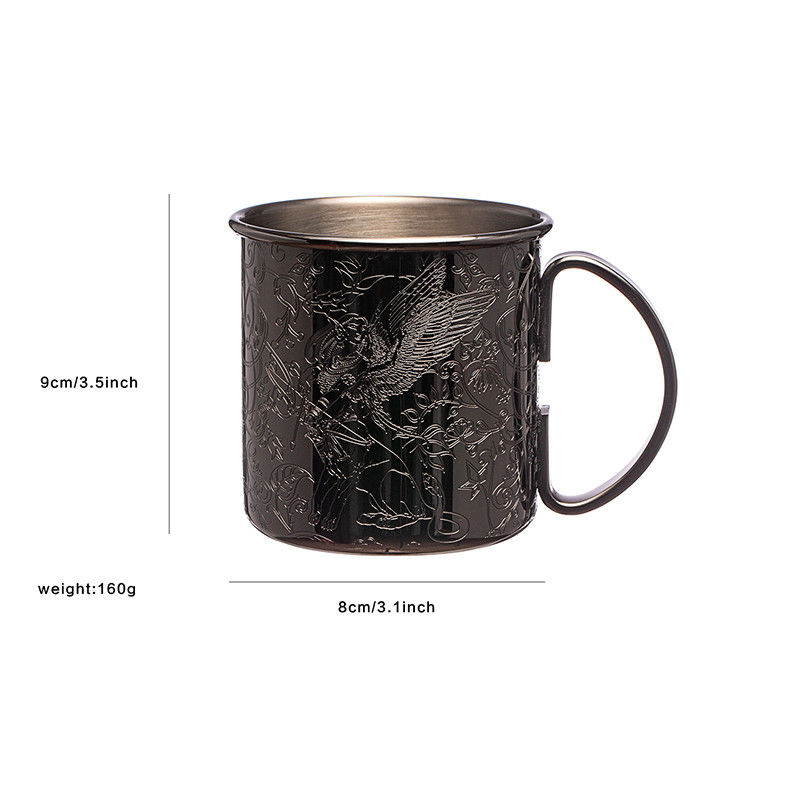 LFGB verre de vin en acier inoxydable Mug mule noir pour cocktail cadeau de mariage boissons