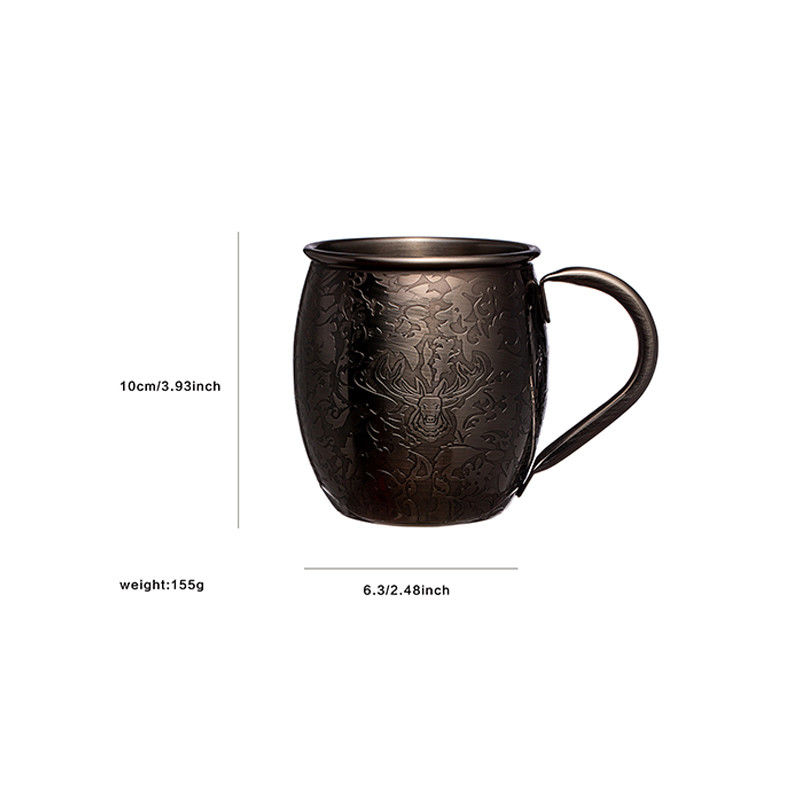 Stag style verre de vin en acier inoxydable refroidi tasses de mule personnalisées à Moscou