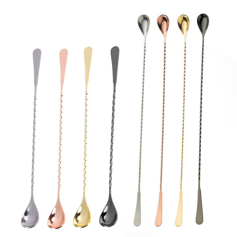 18/8 Cuillère à bar en acier inoxydable Cocktail Accessoires Cuillère à bar à manche longue Pour barman