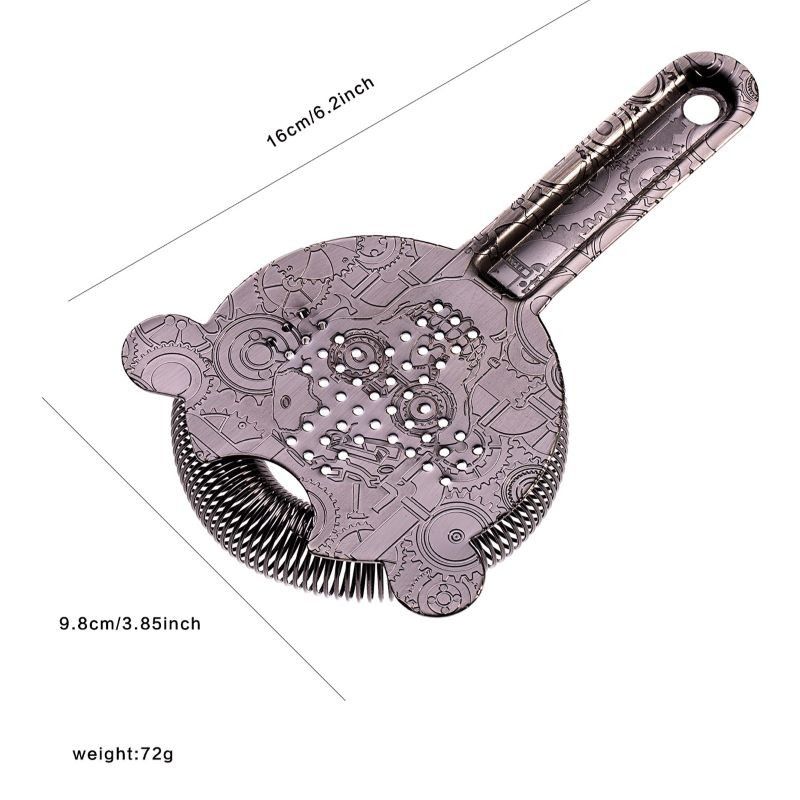 Filtre Hawthorne en acier inoxydable pour cocktails Filtre à barres Cocktail haute densité printemps Finition noire