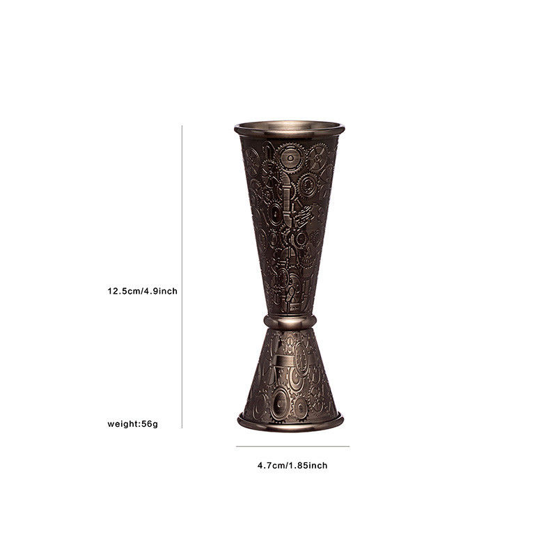 Jigger en acier inoxydable 304 Premium Premium et lourd 2 OZ 1 OZ avec des dimensions à l'intérieur