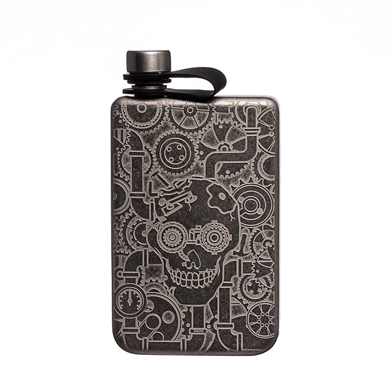 Flacon argenté poli en acier inoxydable Flacon de hanche à vis pour alcool Flacon d'alcool pour hommes