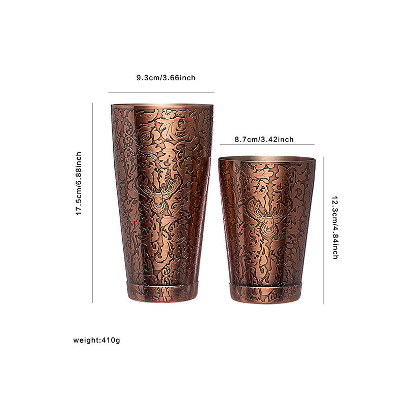 Accueil Barman Set de shaker à martini SS304 couleur cuivre brossé