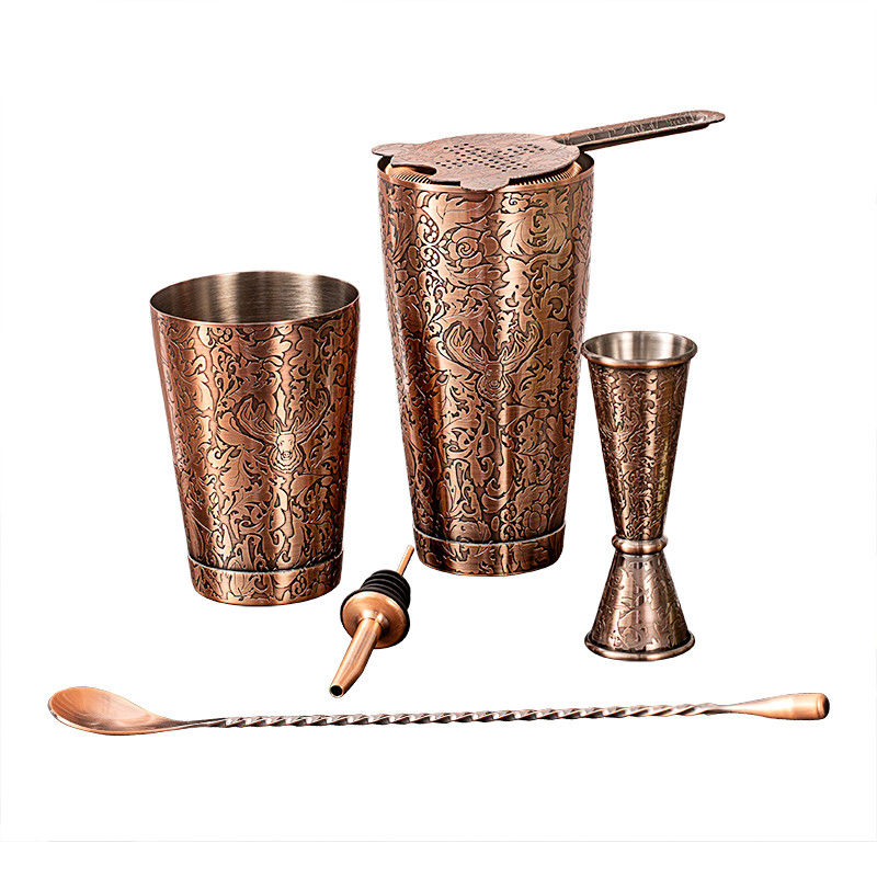 Accueil Barman Set de shaker à martini SS304 couleur cuivre brossé