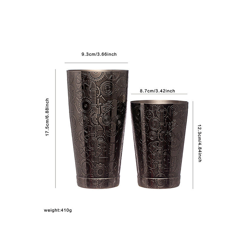 Set de mélangeur de cocktails noirs antiques Kit de barman Cocktail Shaker pour mélanger des boissons
