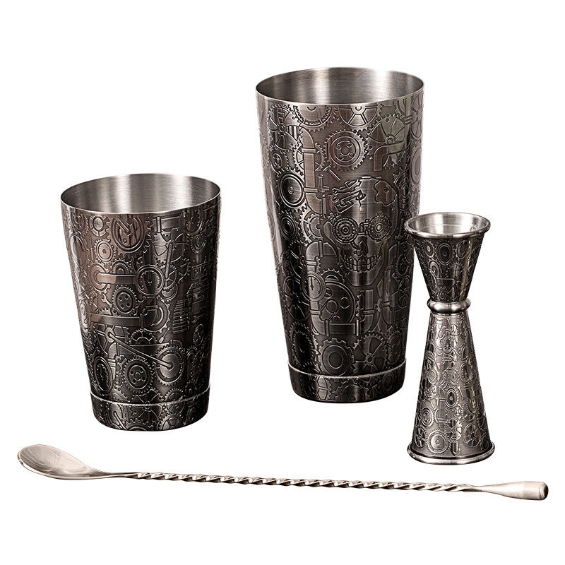 Set de mélangeur de cocktails noirs antiques Kit de barman Cocktail Shaker pour mélanger des boissons