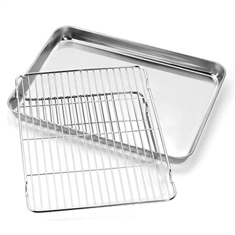 Plateau de cuisson du four lourd Non collant Pâtisserie sans rouille Avec rack de refroidissement