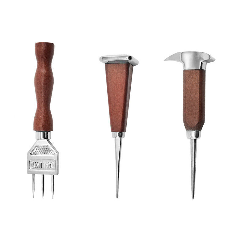 Pique-glace en acier inoxydable avec manche en bois Pique-glace pour casser la glace Outil de cuisine