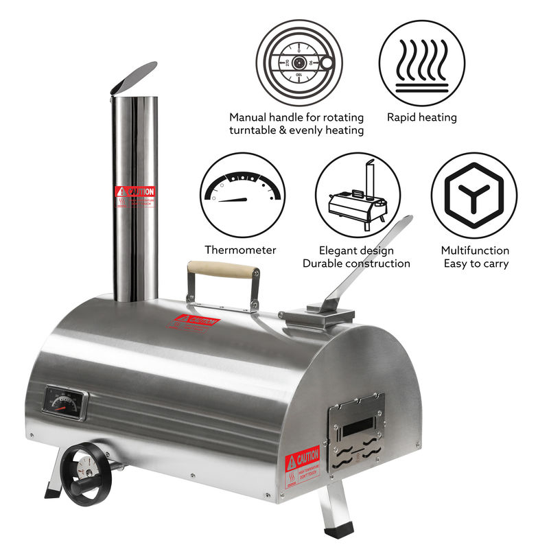 12 pouces automatique rotatif four à pizza extérieur Portable four à pizza à bois